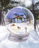 Snow Globe Artwork Custom Portrait Painting Of Your House, Family Or Pet 4 small