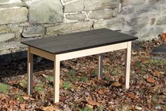 Black And White Ash Coffee Table - Black Top, Whitewashed Base 1 small