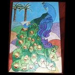 Peacock Painting, Bird , Nature, Feathers, 2 small