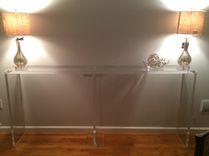 Straight Edge Console Table - In Color Or Clear From 3/4" Thick Up To 1.5" Thick 4 small