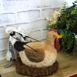 Vintage Chicken Hen Egg Basket French Country Checked Towel Caddy 5 small