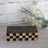 Mosaic Art Checked Riser Hand Painted Black Checks Colored Tile Riser 2 small