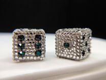 Crystallized Dice Pair Game Size Any Color Bling European Crystals Bedazzled 1 small