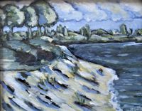 Framed Original Acrylic Seascape Painting, 14" X 12" 4 small