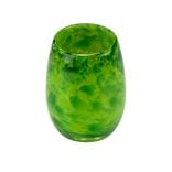 Votive Candle Holder. Hand Blown Art Glass Votive In Green. 2 small