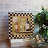 Hand Painted Checks Picture Frame Black And White Checked Wine Picture Decor 2 small
