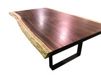 Modern Live Edge Dining Table With Steel Legs, Rustic Live Edge Dining Table With Steel Legs 1 small