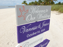 Welcome Wedding Directional Sign, Beach Ceremony Silver Decorative Sign 2 small