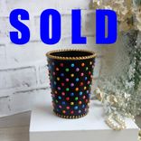 Colorful Polka Dot Hobnail Vase Hand Painted Whimsy Decor Circus Clown Vase 1 small
