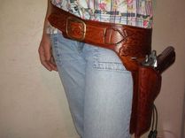 1911 Gunfighter Belt And Lined Holster Gun Fighter Rig Gunslinger Western Style Holster 2 small