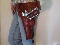1911 Gunfighter Belt And Lined Holster Gun Fighter Rig Gunslinger Western Style Holster 3 small