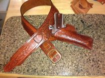 1911 Gunfighter Belt And Lined Holster Gun Fighter Rig Gunslinger Western Style Holster 4 small