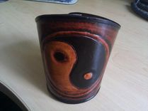 Yin & Yang Bracelet Cuff Large Steampunk Hand Made And Tooled Custom Fit 1 small
