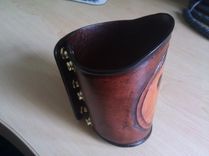 Yin & Yang Bracelet Cuff Large Steampunk Hand Made And Tooled Custom Fit 2 small