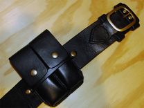 Black Gunslinger Rig With Double Magazine Pouch Western Style Gun Fighter Belt With Lined Holster 6 small