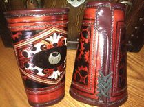 Large Steampunk Cuff With Fur Lining Hand Made And Tooled Custom Fit Medieval Armor Larping Cowboy Cuff 1 small