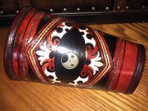 Large Steampunk Cuff With Fur Lining Hand Made And Tooled Custom Fit Medieval Armor Larping Cowboy Cuff 3 small