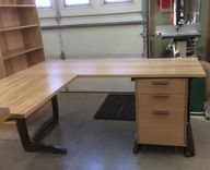 Cantilever Walnut And Maple Desk Set 1 small