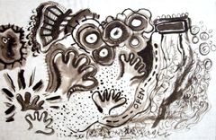 Pen, Ink, Charcoal Drawings 5 small