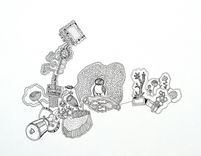 Pen, Ink, Charcoal Drawings 6 small