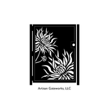 Metal Art Gate With Flowers - Chrysanthemum Gate - Decorative Steel Flower Panel - Garden Gate 5 small