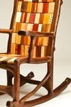 Walnut Rope And Block Rocking Chair 6 small