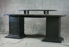 Desk With Storage Bases. Industrial Executive Desk. Custom And Handmade Office Furniture. 3 small