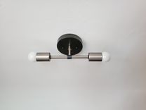 Modern Black & Brushed Nickel Light - Linear Mid Century Silver Wall Sconce 6 small
