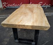 Reclaimed Live Edge Maple Coffee Table- Industrial Coffee Table- Large Coffee Table- Steel Legs 3 small