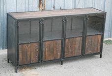 Industrial Display Case. Retail Fixture. Modern Media Console. Steel Buffet. 1 small