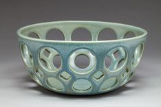 Round Pierced Ceramic Fruit Bowl 3 small