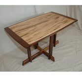 Modern Wormy Maple & Walnut Dining Table 1 small