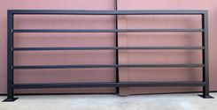 Modern Horizontal Metal Railing; Steel Guardrail; Landing, Loft, Deck, Porch, Balcony Railing 4 small