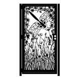 Dragonfly Decorative Steel Gate - Flower Art Wall Panel - Laser Cut Steel Panel 5 small