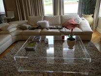 Coffee Table With Shelf - Lucite / Acrylic - Handcrafted Piece, Custom Sizing Welcome 6 small