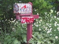 Broken China Mosaic Mailbox - Handmade Pottery Tiles 2 small