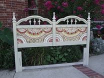 Broken China Mosaic Headboard With Footboard - Full/Queen 2 small