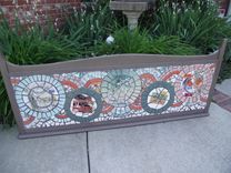 Broken China Mosaic Headboard With Footboard - Full/Queen 6 small