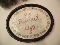 Broken China Mosaic Serving Tray - You Say The Word 4 small