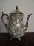 Mosaic Silver Teapot Decorated With Broken China 5 small