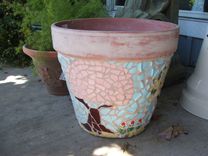 Extra Large Terra Cotta Planter - Broken China Mosaic 2 small
