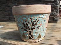 Extra Large Terra Cotta Planter - Broken China Mosaic 5 small