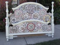 Broken China Mosaic Headboard With Footboard - Full/Queen 1 small