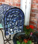Blue Willow Broken China Mosaic Mailbox 6 small