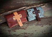 Bison And Turquoise Leather Card Wallet For Man Or Woman 4 small