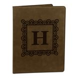 Custom Engraved Dark Brown Leather Portfolio 2 small