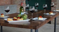 Modern Walnut Dining Table With Black Steel Frame 2 small