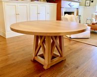 Custom Oak Barrel-Style Dining Table 1 small