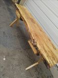 Live Edge Spalted Maple Desk With Wooden X Base And 2 Drawers 5 small