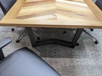 Custom Chevron Conference Table From Reclaimed Wood 6 small